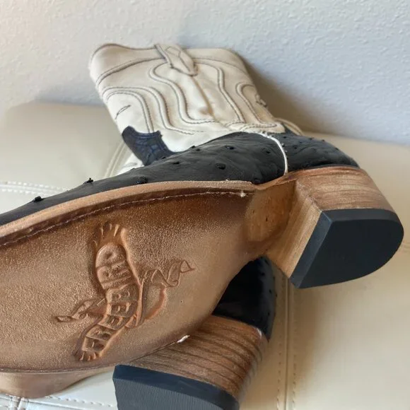 AMAZING~Freebird Warrick genuine ostrich skin boots SZ 9 - Picture 7 of 7